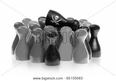 One Unique Pawn On Top Of Common Pawns