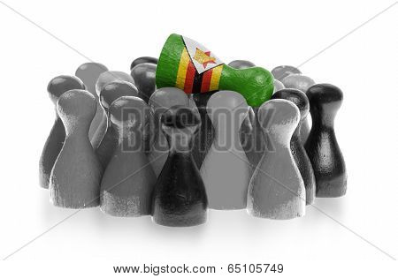 One Unique Pawn On Top Of Common Pawns