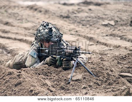 Wroclaw, Poland - May 10. 2014:us Marines On Military Show On May 10, 2014 In Worclaw, Poland