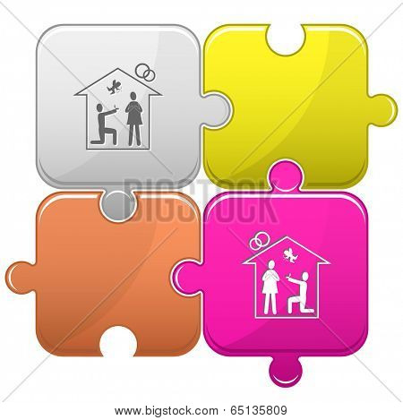 Home affiance. Vector puzzle.