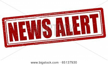Stamp with text news alert inside vector illustration
