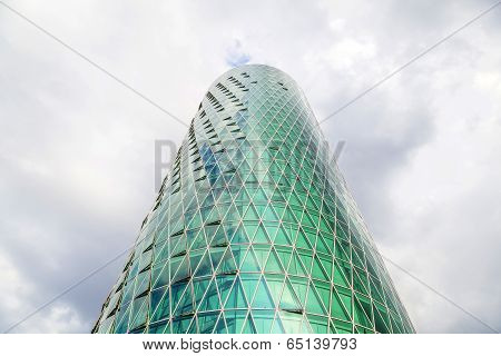 Westhafen Tower In The Harbor Area In Frankfurt