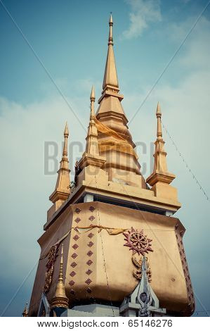 Beautiful pagoda in Wat Huai Sai Khao Chaingrai Thailand