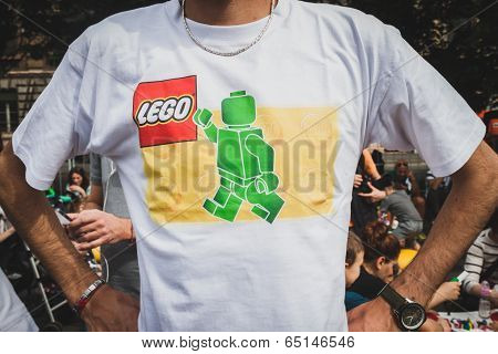 Detail Of A T-shirt At Lego Village In Milan, Italy