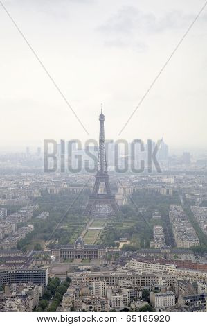 Foggy Paris. View from Monparnas Tower. France