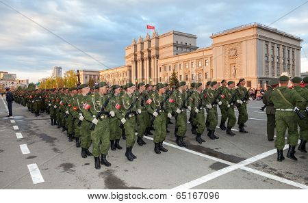 Samara, Russia - May 6: Parade Rehearsal Before The Day Of Victory In The Great Patriotic War On Squ
