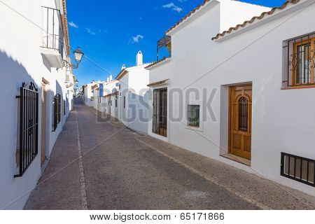 Altea old village in white whitewashed typical Mediterranean at Alicante Spain
