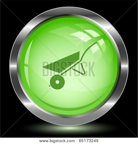 Wheelbarrow. Internet button. Vector illustration.