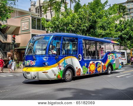 Tourist bus, Waikiki