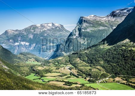 Mountain Scenery In Jotunheimen National Park In Norway