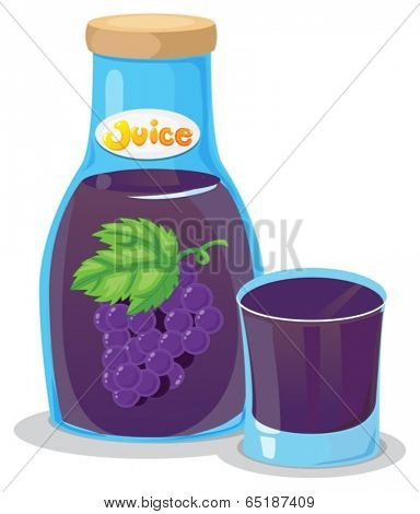 Illustration of a grape juice on a white background