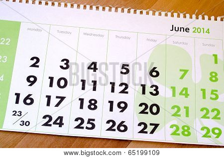 Calendar For The July Of 2014