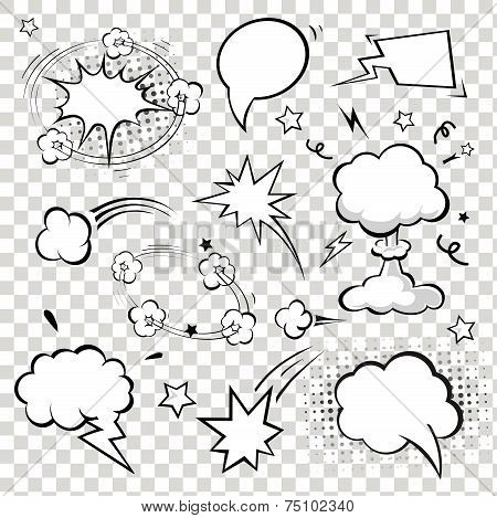 Comic Speech Bubbles. vector illustration.