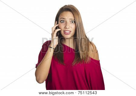 girl talks by mobile phone