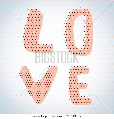 The Word Love Is Filled With Dots. Vector Illustration