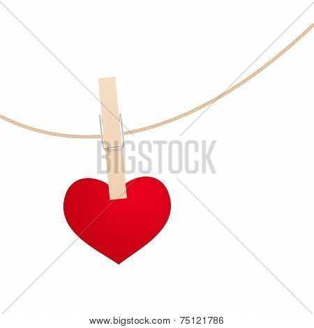Heart And Clothespin