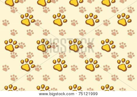 seamless pattern with dog paws print