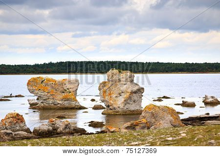 Rauk landscape in Gotland, Sweden