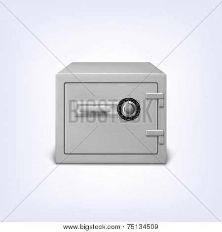 Safe with lock.