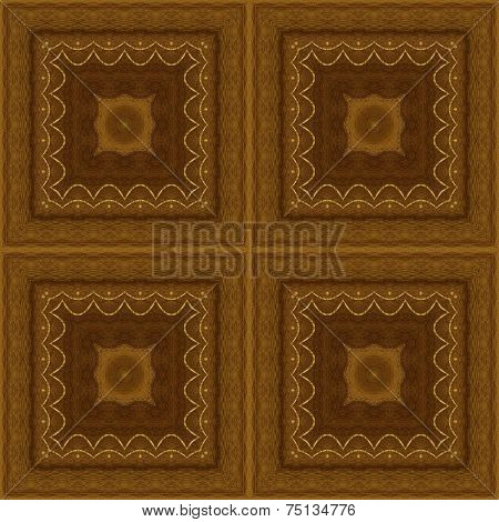 Seamless pattern, wooden marquetry