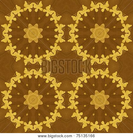 Seamless pattern, marquetry with butterflies