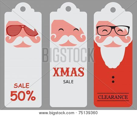 Christmas hipster santa sale tags