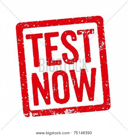 Red Stamp on a white background - Test now