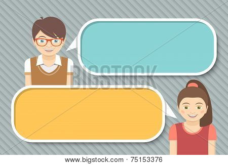 Kids Dialogue Infographics Elements for Text
