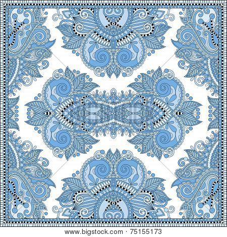 blue colour floral paisley bandanna. Square ornament