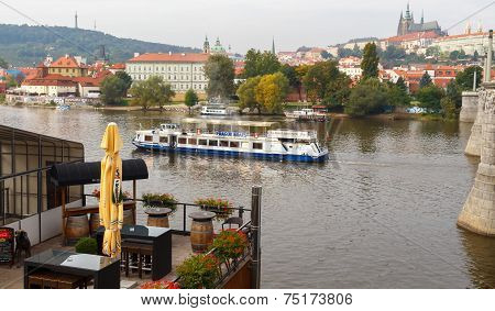 Vltava River In Prague. Czech Republic.