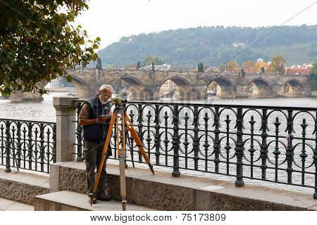 Charles Bridge In Prague. Czech Republic.