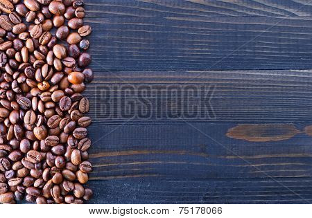 background of coffee beans on the table