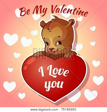 Cute Teddy Bear For Valentine's Day