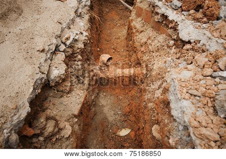 Plumbing Pipe Fixing Beneth The Ground