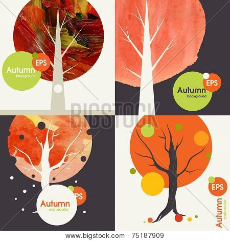 Autumnal Background Set