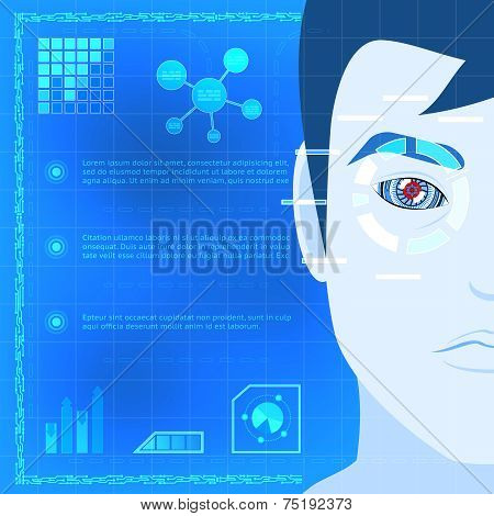 Eye Biometrics Scanner Technology Graphic Design