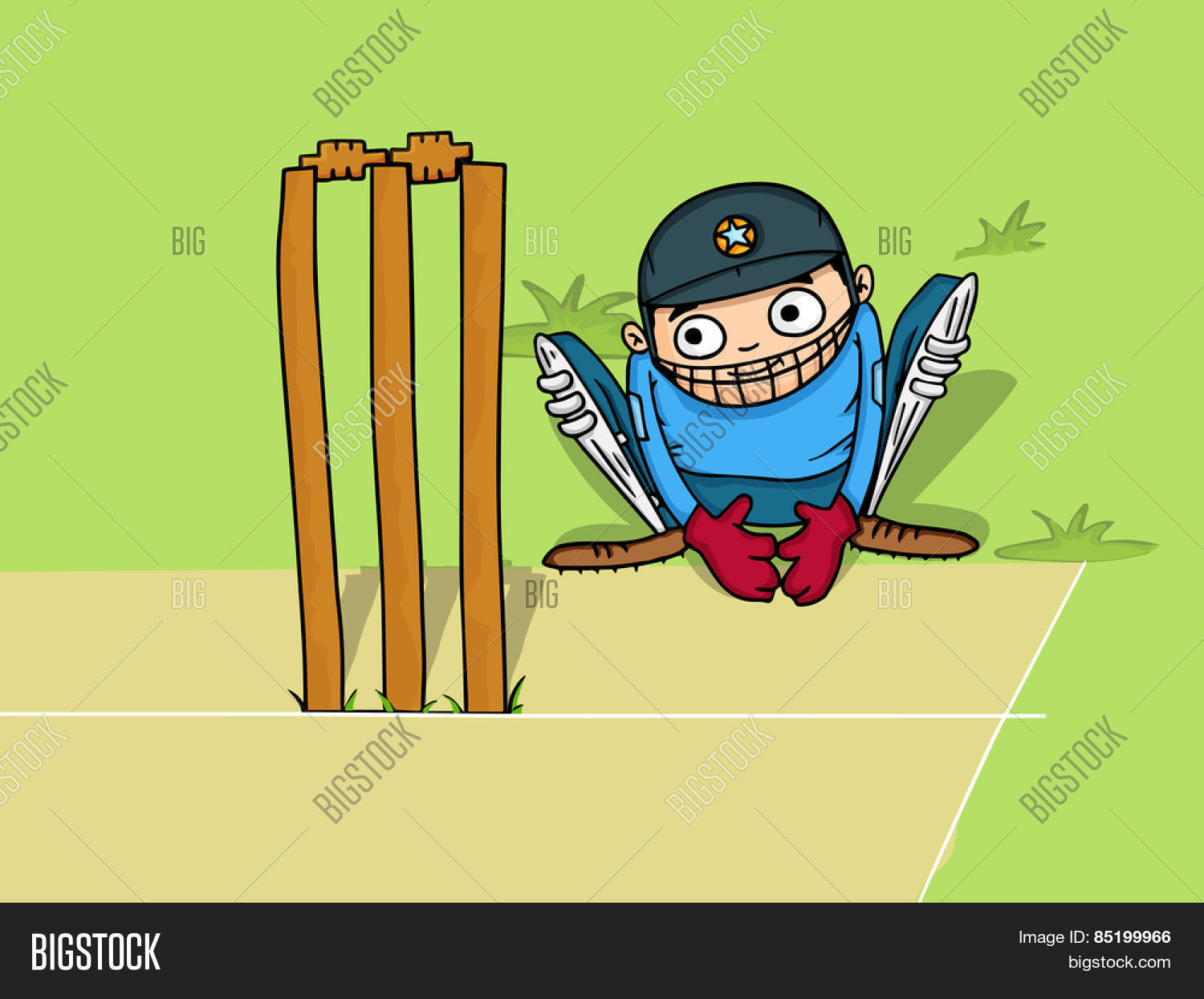 Cartoon Wicket Keeper Vector & Photo (Free Trial) Bigstock