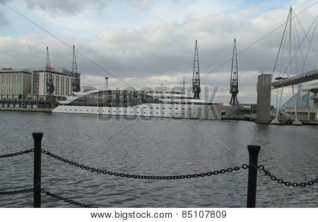 LONDON- 7 MARCH: Plans are being drawn up by city hall, to build a floating town on the royal victoria docks at silvertown, LONDON, 7 MARCH, 2015.