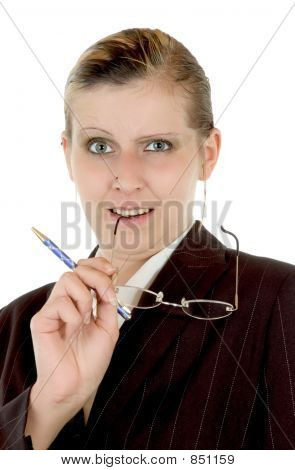 skeptisch Business-Frau