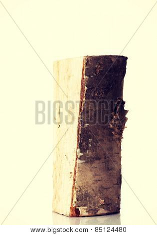 One separated piece of fresh wood. 