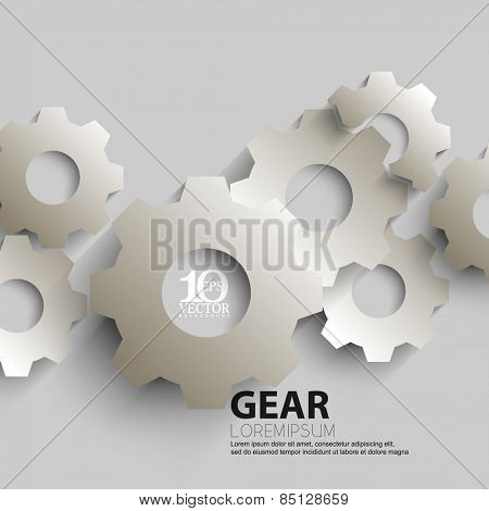 eps10 vector overlapping embossed gear elements background