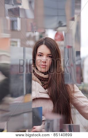 Beautiful young woman in Riga, Latvia