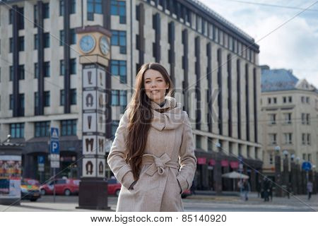 Beautiful young woman in Riga, Latvia