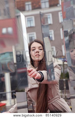 Beautiful young woman in Riga, Latvia