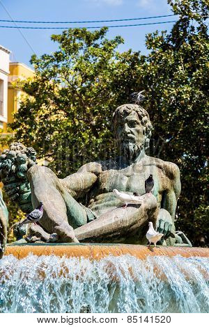 Fountain Rio Turia  In Valencia