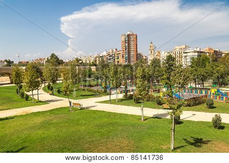Turia Gardens In Valencia