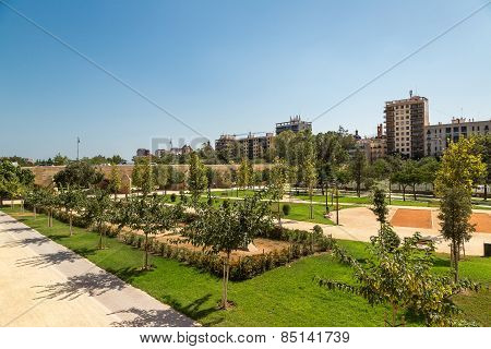 Turia Gardens In Valencia