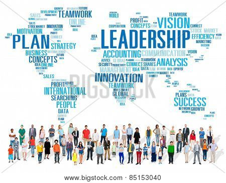 Leadership Boss Management Coach Chief Global Concept