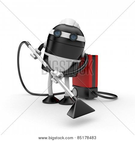 Housemaid with vacuum cleaner
