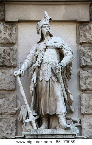 VIENNA, AUSTRIA - OCTOBER 10: Anton Brenek: Polish, on the facade of the Neuen Burg on Heldenplatz in Vienna, Austria on October 10, 2014.